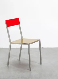 SUSAN BIJL Meubels^Alu Chair, Curry Seat, Red Back - Muller Van Severen