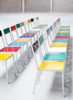 SUSAN BIJL Meubels^Alu Chair, Curry Seat, Red Back - Muller Van Severen