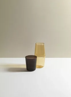 SUSAN BIJL Glaswerk^Carafe & Tumbler, Sepia Brown & Sand - R+D.Lab
