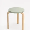 SUSAN BIJL Meubels^Stool 60, Legs Birch, Seat Green - Artek