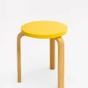 SUSAN BIJL Meubels^Stool 60, Legs Honey, Seat Yellow - Artek