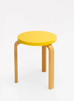 SUSAN BIJL Meubels^Stool 60, Legs Honey, Seat Yellow - Artek