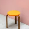SUSAN BIJL Meubels^Stool 60, Legs Walnut, Seat Orange - Artek