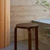 SUSAN BIJL Meubels^Stool 60, Legs Walnut, Seat Walnut