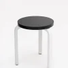 SUSAN BIJL Meubels^Stool 60, Legs White, Seat Black - Artek
