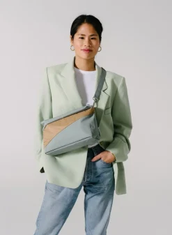 SUSAN BIJL The New Bum Bag^The New Bum Bag Grey & Camel Medium
