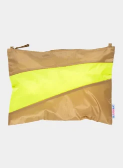 SUSAN BIJL The New Pouch^The New Pouch Camel & Fluo Yellow Large