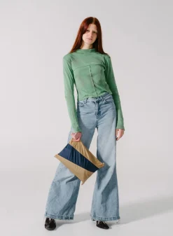 SUSAN BIJL The New Pouch^The New Pouch Camel & Navy Large