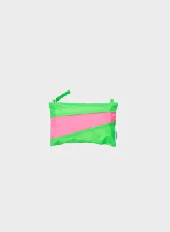 SUSAN BIJL The New Pouch^The New Pouch Greenscreen & Fluo Pink Small
