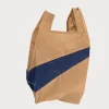 SUSAN BIJL The New Shopping Bag^The New Shopping Bag Camel & Navy Medium