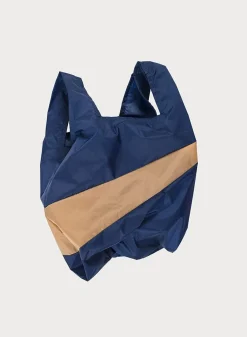SUSAN BIJL The New Shopping Bag^The New Shopping Bag Navy & Camel Medium
