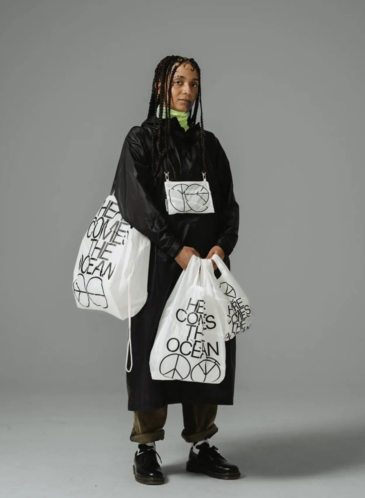 SUSAN BIJL The New Shopping Bag^The New Shopping Bag Ocean White Medium