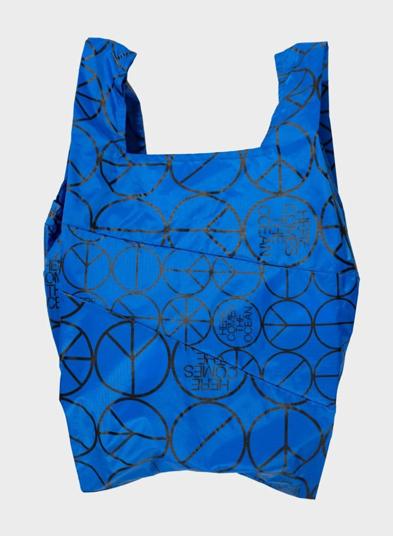 SUSAN BIJL The New Shopping Bag^The New Shopping Bag Peace Blue Large