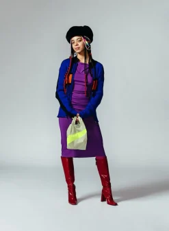 SUSAN BIJL The New Shopping Bag^The New Shopping Bag Pistachio & Fluo Yellow Small