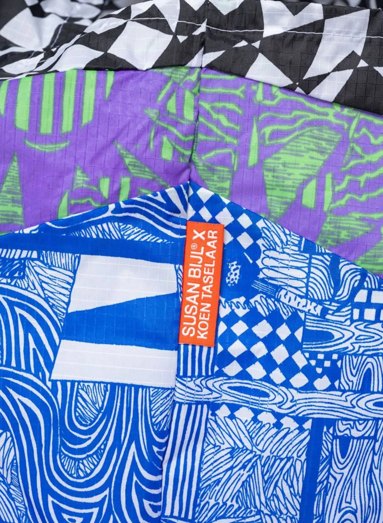 SUSAN BIJL The New Shopping Bag^The New Shopping Bag Terrazzo Taselaar Blue Large