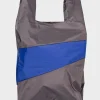 SUSAN BIJL The New Shopping Bag^The New Shopping Bag Warm Grey & Electric Blue Large