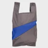 SUSAN BIJL The New Shopping Bag^The New Shopping Bag Warm Grey & Electric Blue Medium